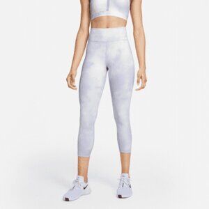 Nike One Icon Clash Mid-Rise Cropped Tie-Dye Leggings - Size S